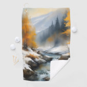 Serene schneebedeckte Flusslandschaft Golfhandtuch (Insitu)