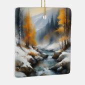 Serene schneebedeckte Flusslandschaft Keramikornament (Rechts)