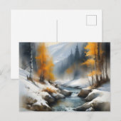 Serene schneebedeckte Flusslandschaft Postkarte (Vorne/Hinten)