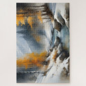 Serene schneebedeckte Flusslandschaft Puzzle (Vertikal)