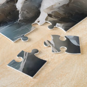 Serene schneebedeckte Flusslandschaft Puzzle (Seite)