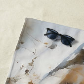 Serene schneebedeckte Flusslandschaft Strandtuch (Beispiel)