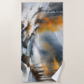 Serene schneebedeckte Flusslandschaft Strandtuch (Vorderseite)