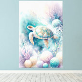Serene Sea Turtle Decor Leinwanddruck (Insitu (Holzboden))