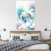 Serene Sea Turtle Decor Leinwanddruck (Insitu (Schlafzimmer))