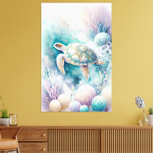 Serene Sea Turtle Decor Leinwanddruck (Insitu (Wohnzimmer))