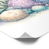 Serene Sea Turtle und Mermaid Print Poster (Ecke)