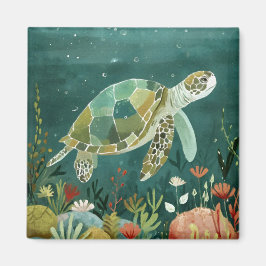 Serene Sea Turtle: Unterwasseroase Magnet