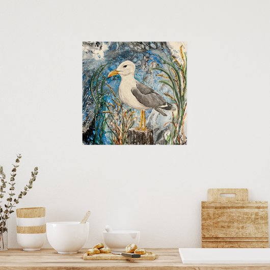 Serene Seagull Print Poster (Küche)