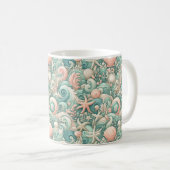 Serene Seashore Wirbel: PastellOcean Whispers Kaffeetasse (VorderseiteRechts)