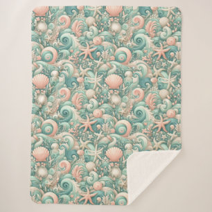 Serene Seashore Wirbel: PastellOcean Whispers Sherpadecke
