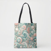 Serene Seashore Wirbel: PastellOcean Whispers Tasche (Vorderseite)