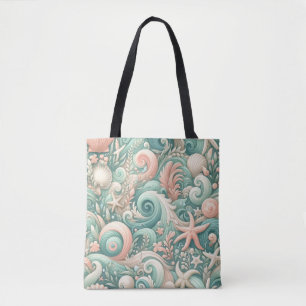 Serene Seashore Wirbel: PastellOcean Whispers Tasche