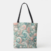 Serene Seashore Wirbel: PastellOcean Whispers Tasche (Rückseite)