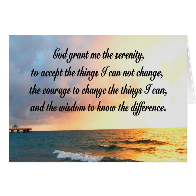 SERENE SERENITY PRAYER SUNRISE FOTO DESIGN (Vorderseite (Horizontal))