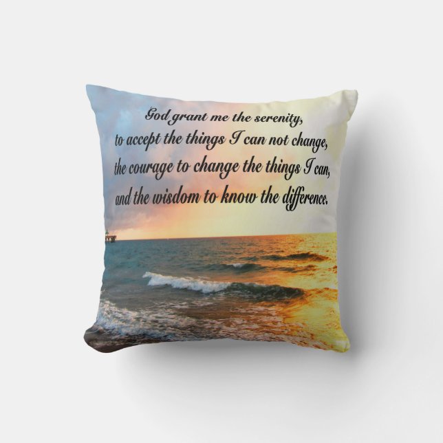 SERENE SERENITY PRAYER SUNRISE FOTO DESIGN KISSEN (Vorderseite)