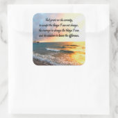 SERENE SERENITY PRAYER SUNRISE FOTO DESIGN QUADRATISCHER AUFKLEBER (Tasche)