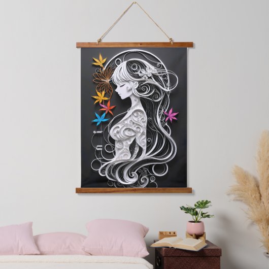 Serene Serenity Wandteppich Mit Holzrahmen (Schlafzimmer)