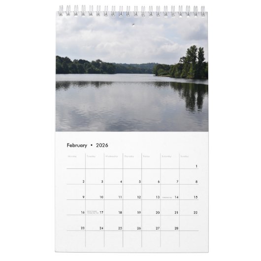 Serene Shores 2025 Calendar Eine Seite klein Kalender (Feb 2026)