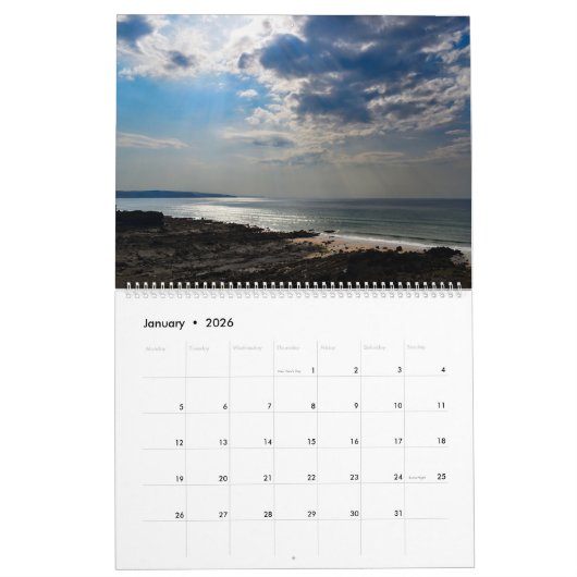 Serene Shores 2025 Kalender zwei Seiten groß (Jan 2026)