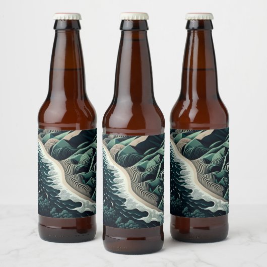 Serene Shores Bierflaschenetikett (Flaschen)