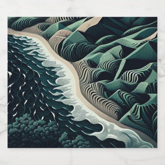 Serene Shores Bierflaschenetikett (Einzelnes Label)