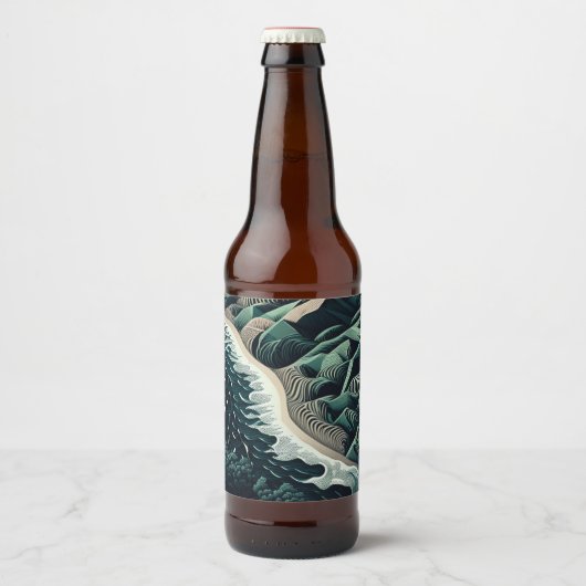 Serene Shores Bierflaschenetikett (Vorderseite)