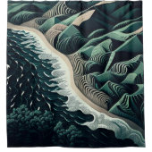 Serene Shores Duschvorhang (Vorderseite)