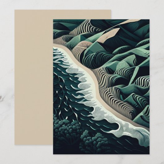 Serene Shores Feiertagskarte (Vorne/Hinten)