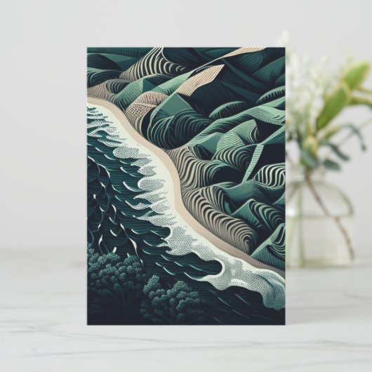 Serene Shores Feiertagskarte (Stehend Vorderseite)