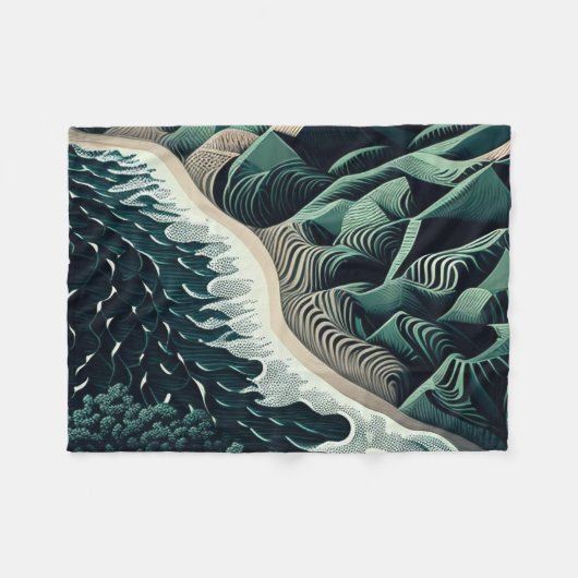 Serene Shores Fleecedecke (Vorderseite (Horizontal))