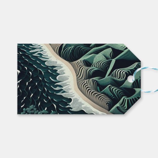 Serene Shores Geschenkanhänger (Vorderseite (Horizontal))