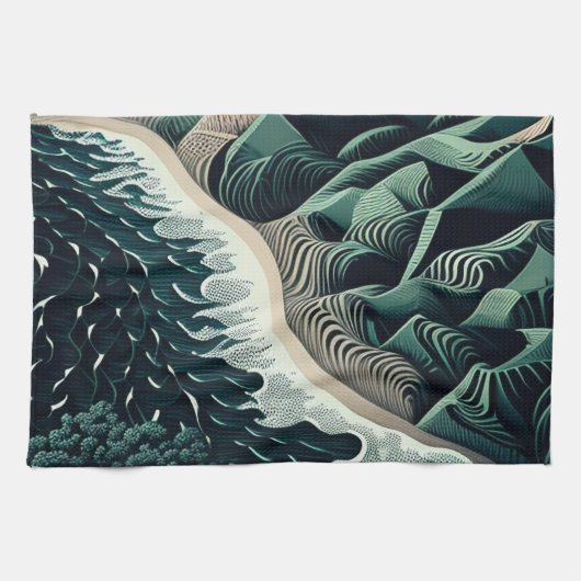 Serene Shores Geschirrtuch (Horizontal)