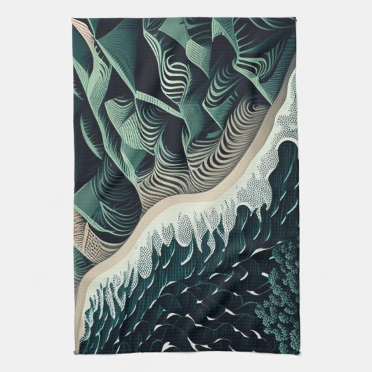 Serene Shores Geschirrtuch (Vertikal)