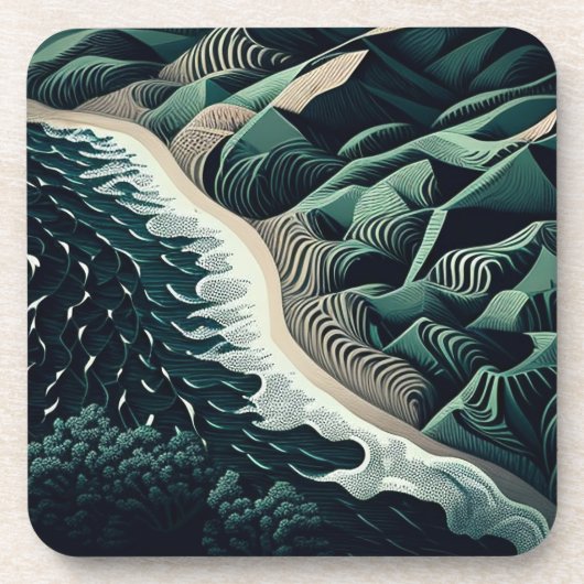 Serene Shores Getränkeuntersetzer (Vorderseite)