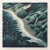 Serene Shores Glasuntersetzer (Vorderseite)