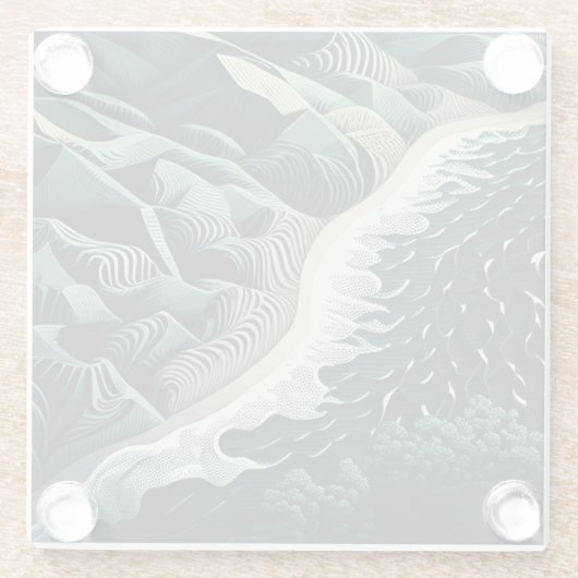 Serene Shores Glasuntersetzer (Rückseite)