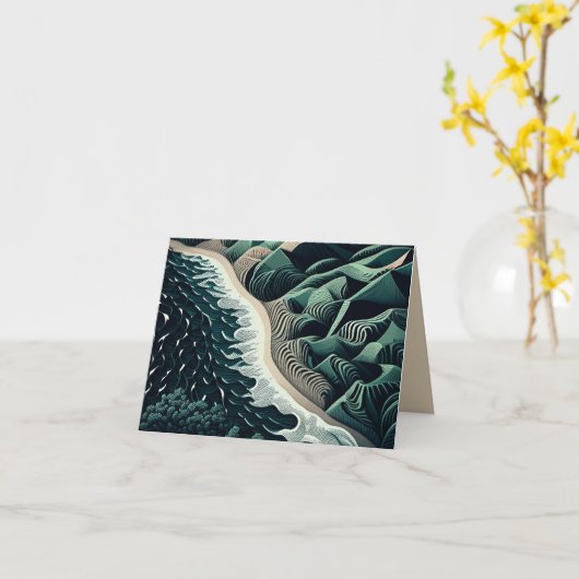 Serene Shores Karte (Gelbe Blume)