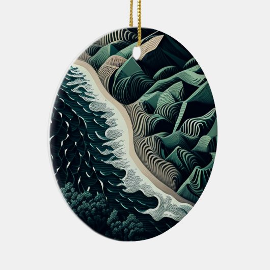 Serene Shores Keramik Ornament (Rechts)