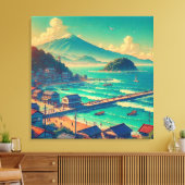 Serene Shores of Fuji Leinwanddruck (Insitu (Wohnzimmer))