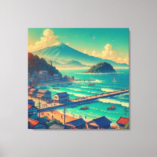 Serene Shores of Fuji Leinwanddruck (Vorderseite)