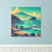 Serene Shores of Fuji Leinwanddruck (Insitu (Holzboden))