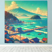 Serene Shores of Fuji Leinwanddruck (Insitu (Holzboden))