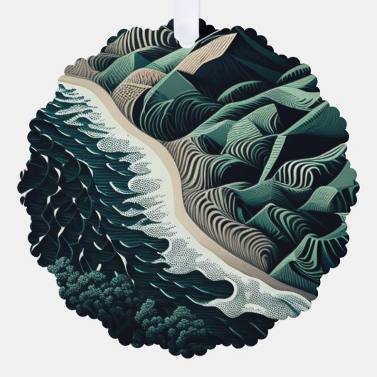 Serene Shores Ornament Karte (Vorderseite)