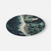 Serene Shores Pappteller (Schrägansicht)