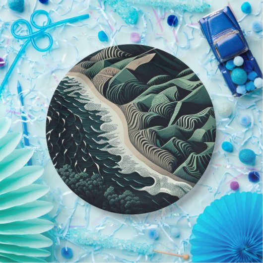 Serene Shores Pappteller (Party)