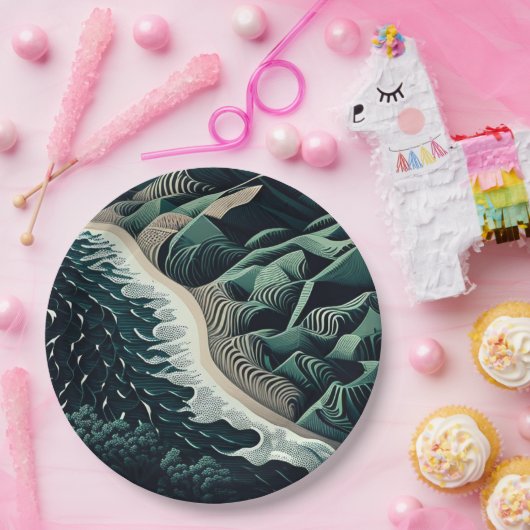 Serene Shores Pappteller (Party)