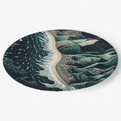 Serene Shores Pappteller (Schrägansicht)