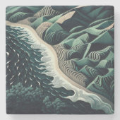 Serene Shores Steinuntersetzer (Vorderseite)