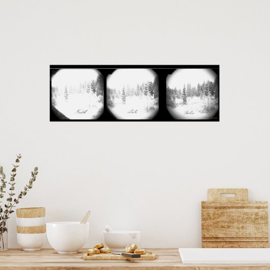 Serene Sierra Snowstorm Poster (Küche)